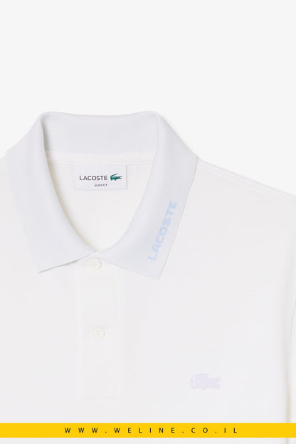 חולצת פולו Lacoste Slim Fit Jacquard Branded Piqué Commuter - WELINE.CO.IL