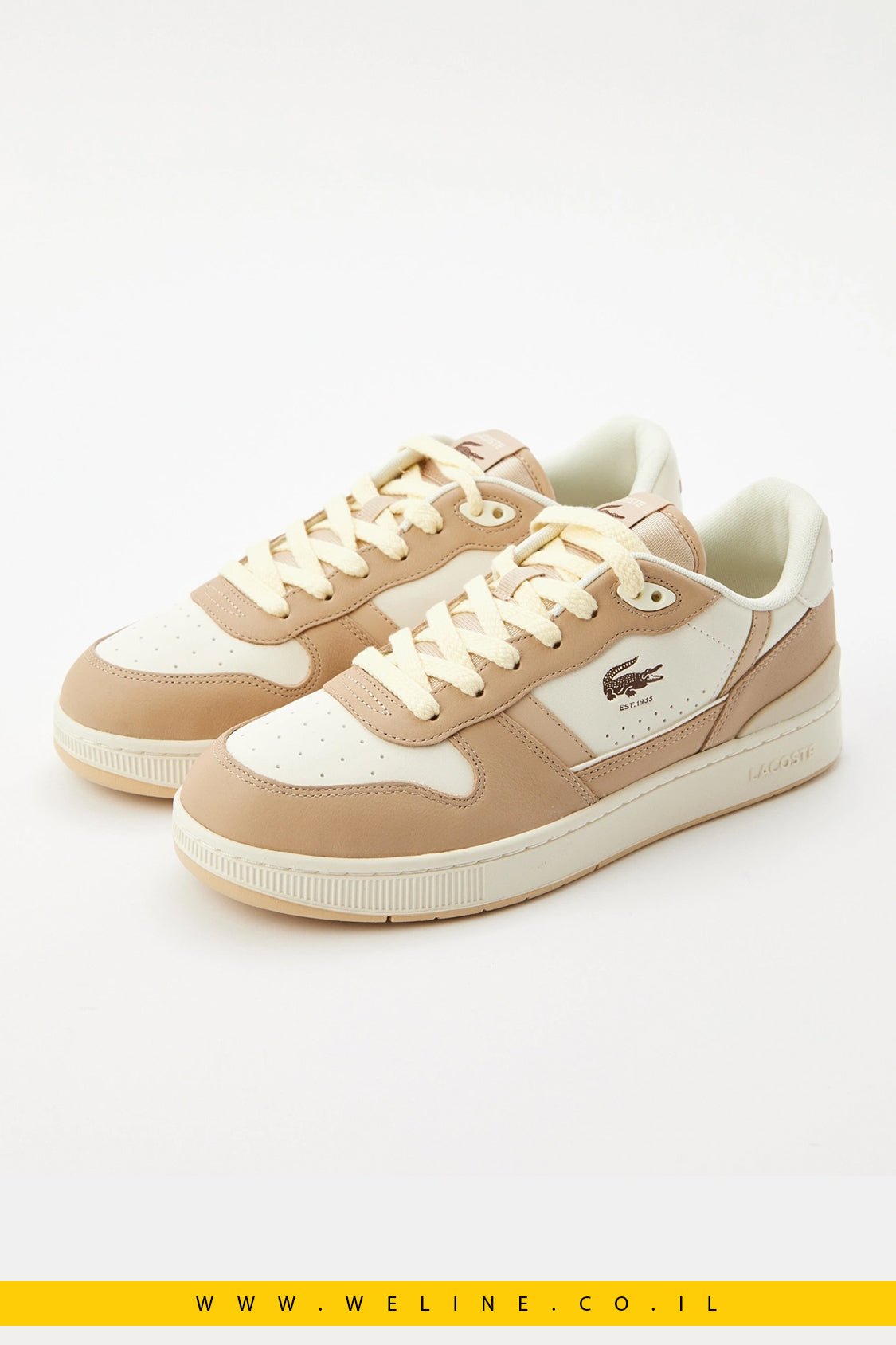 נעלי סניקרס עור לגברים Lacoste T - Clip Tonal - WELINE.CO.IL