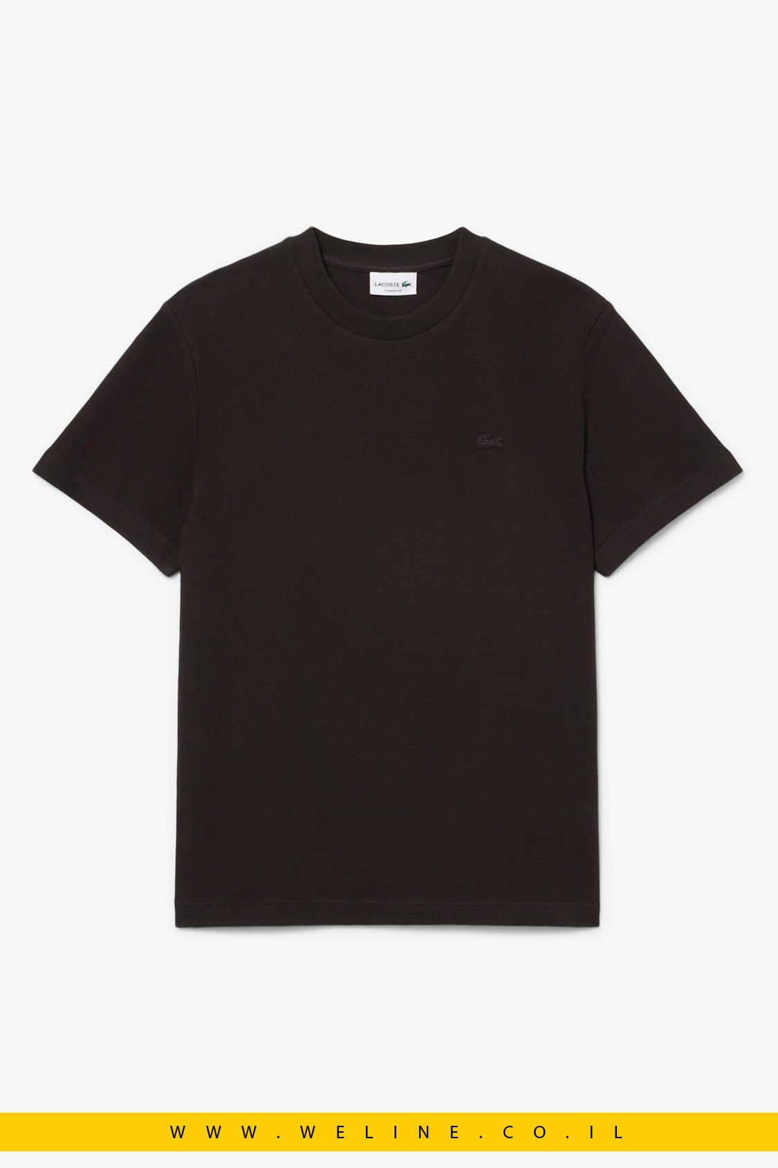טי - שירט Lacoste Textured Jersey Classic Fit – צבע חום - WELINE.CO.IL