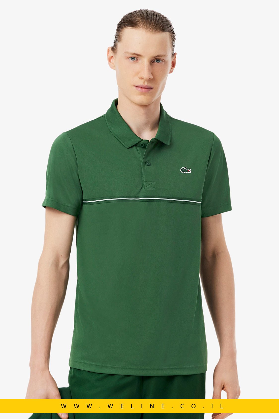 חולצת פולו ספורט Lacoste Ultra Dry Print Regular Fit - WELINE.CO.IL