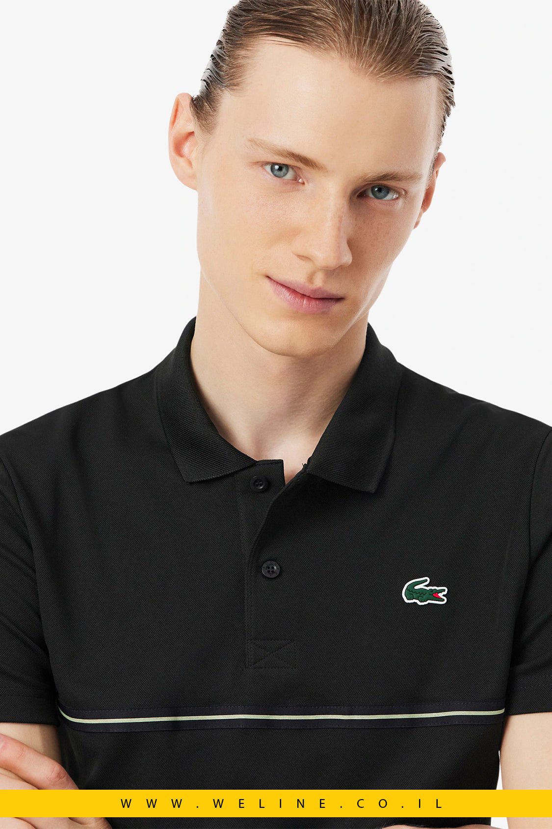 חולצת פולו ספורט Lacoste Ultra Dry Print Regular Fit - WELINE.CO.IL