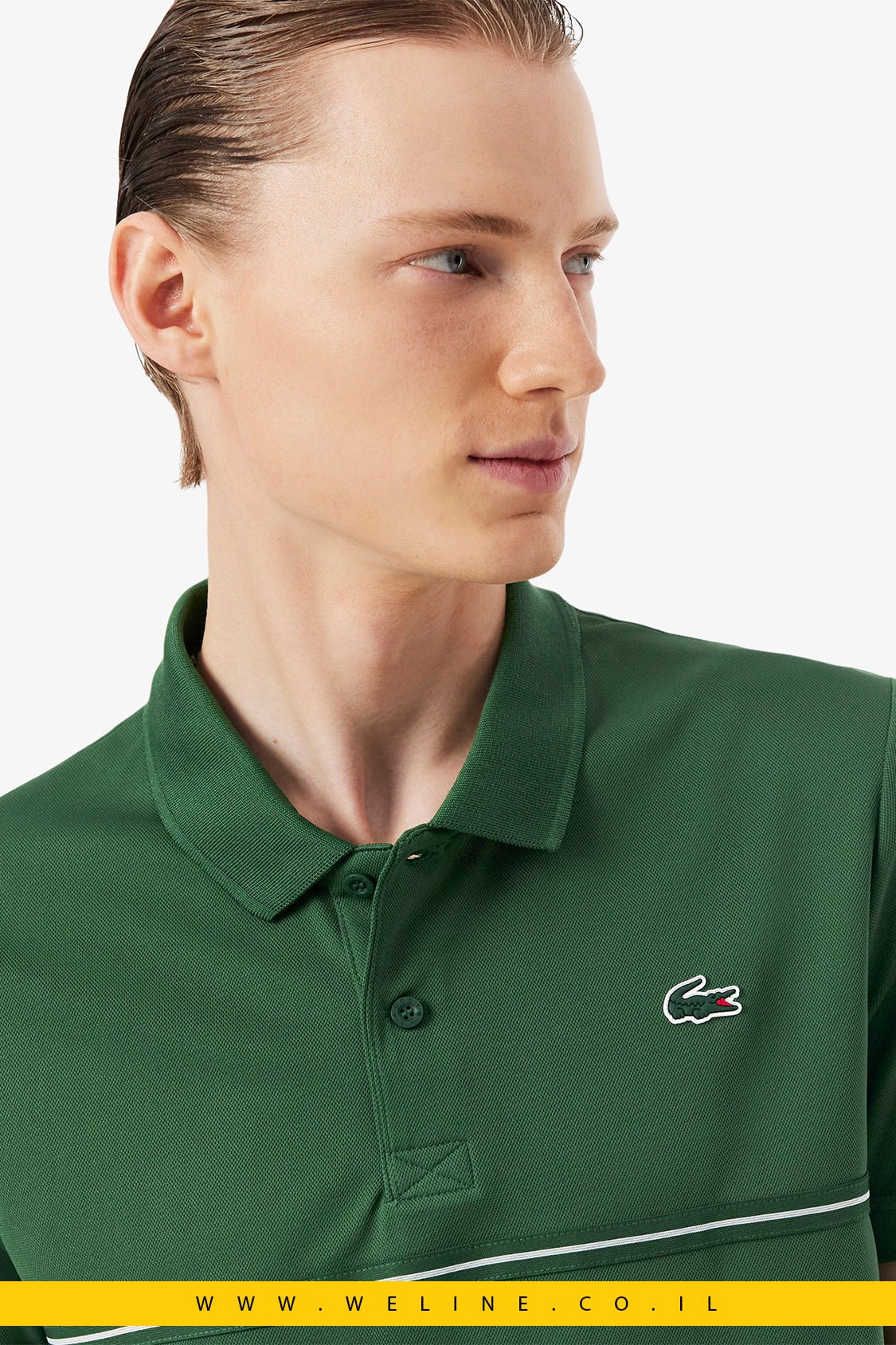 חולצת פולו ספורט Lacoste Ultra Dry Print Regular Fit - WELINE.CO.IL