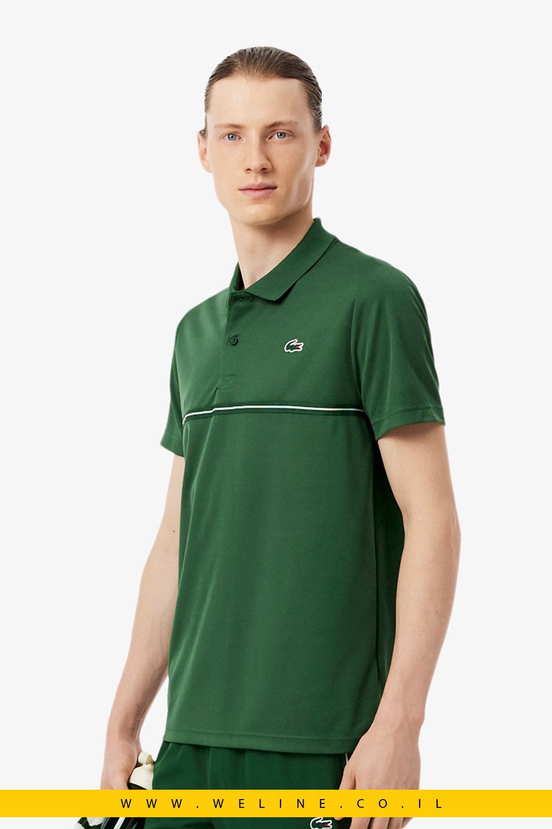 חולצת פולו ספורט Lacoste Ultra Dry Print Regular Fit - WELINE.CO.IL