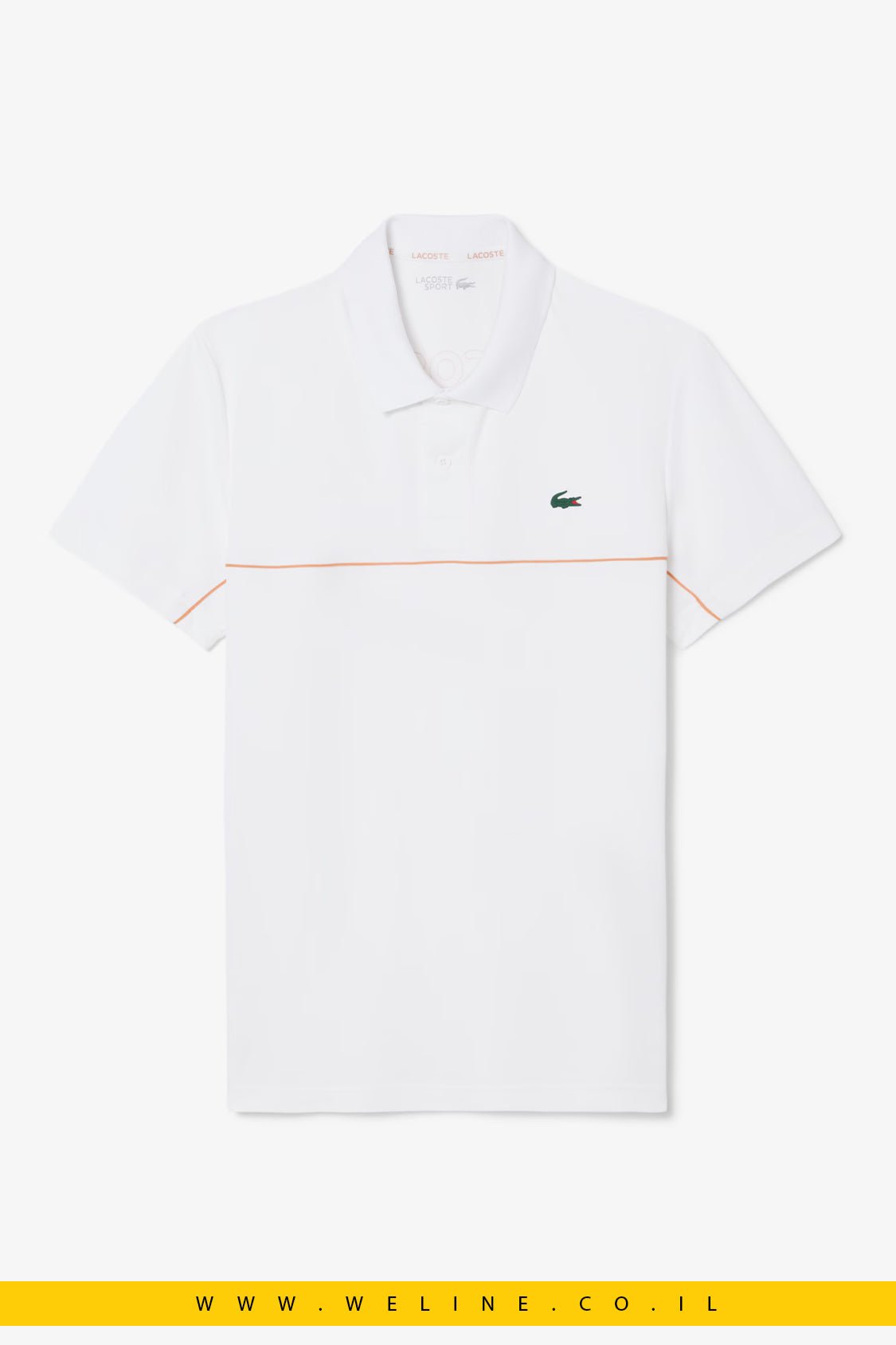 חולצת פולו ספורט Lacoste Ultra Dry Trim Accent Regular Fit - WELINE.CO.IL