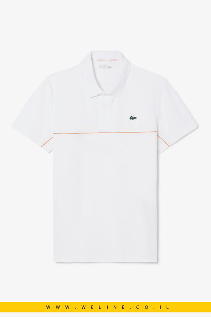 חולצת פולו ספורט Lacoste Ultra Dry Trim Accent Regular Fit - WELINE.CO.IL