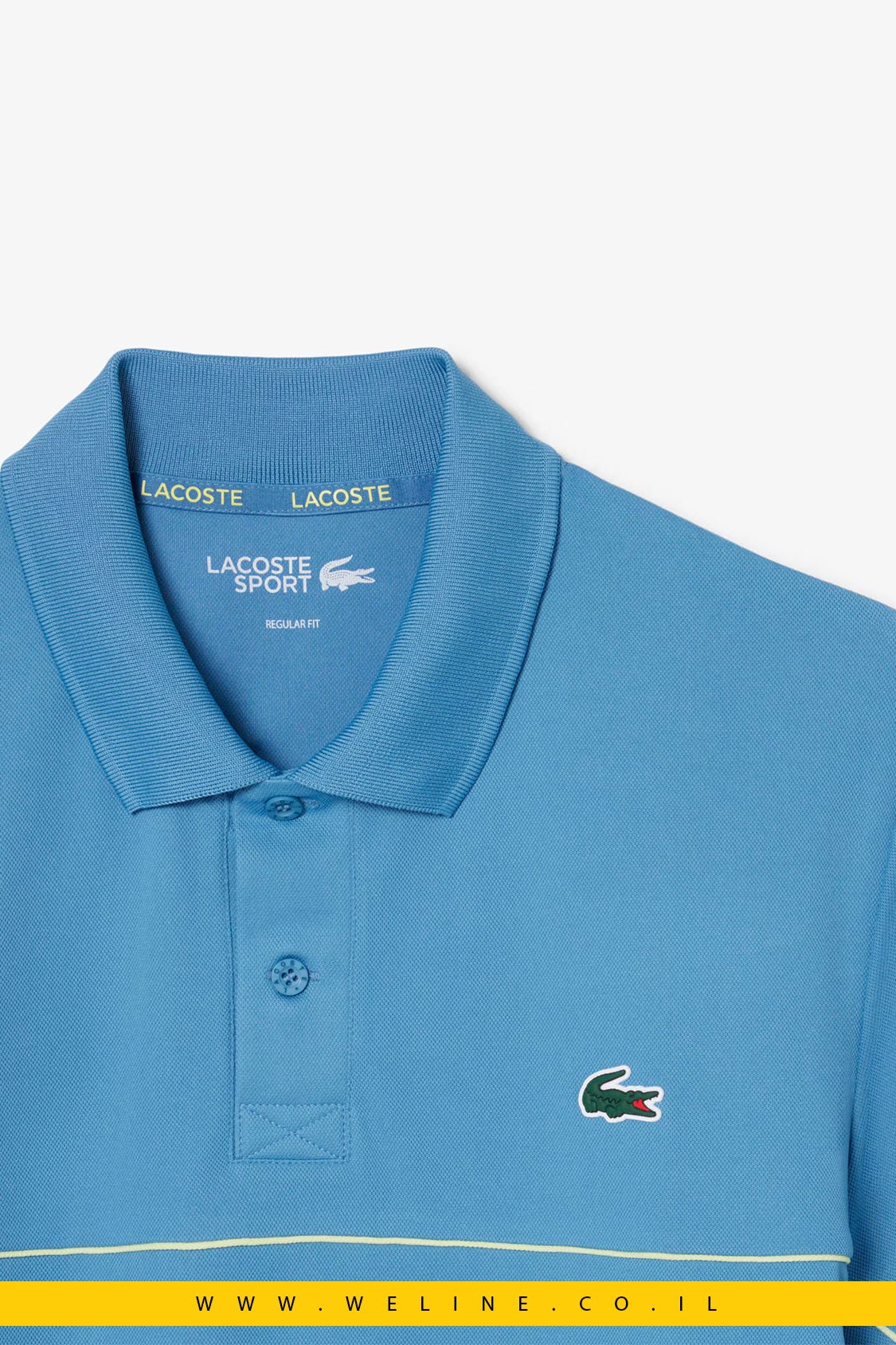 חולצת פולו ספורט Lacoste Ultra Dry Trim Accent Regular Fit - WELINE.CO.IL