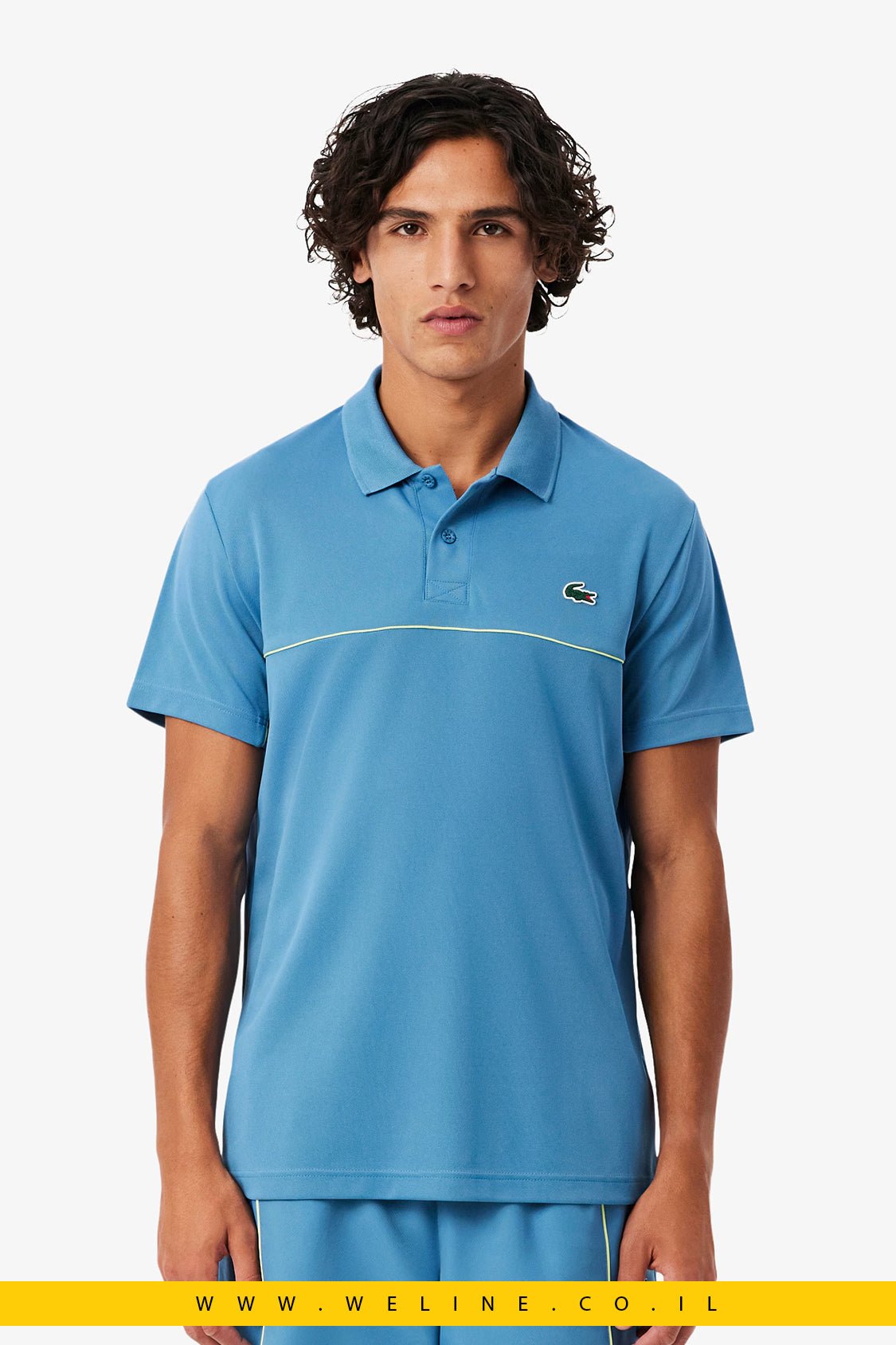 חולצת פולו ספורט Lacoste Ultra Dry Trim Accent Regular Fit - WELINE.CO.IL