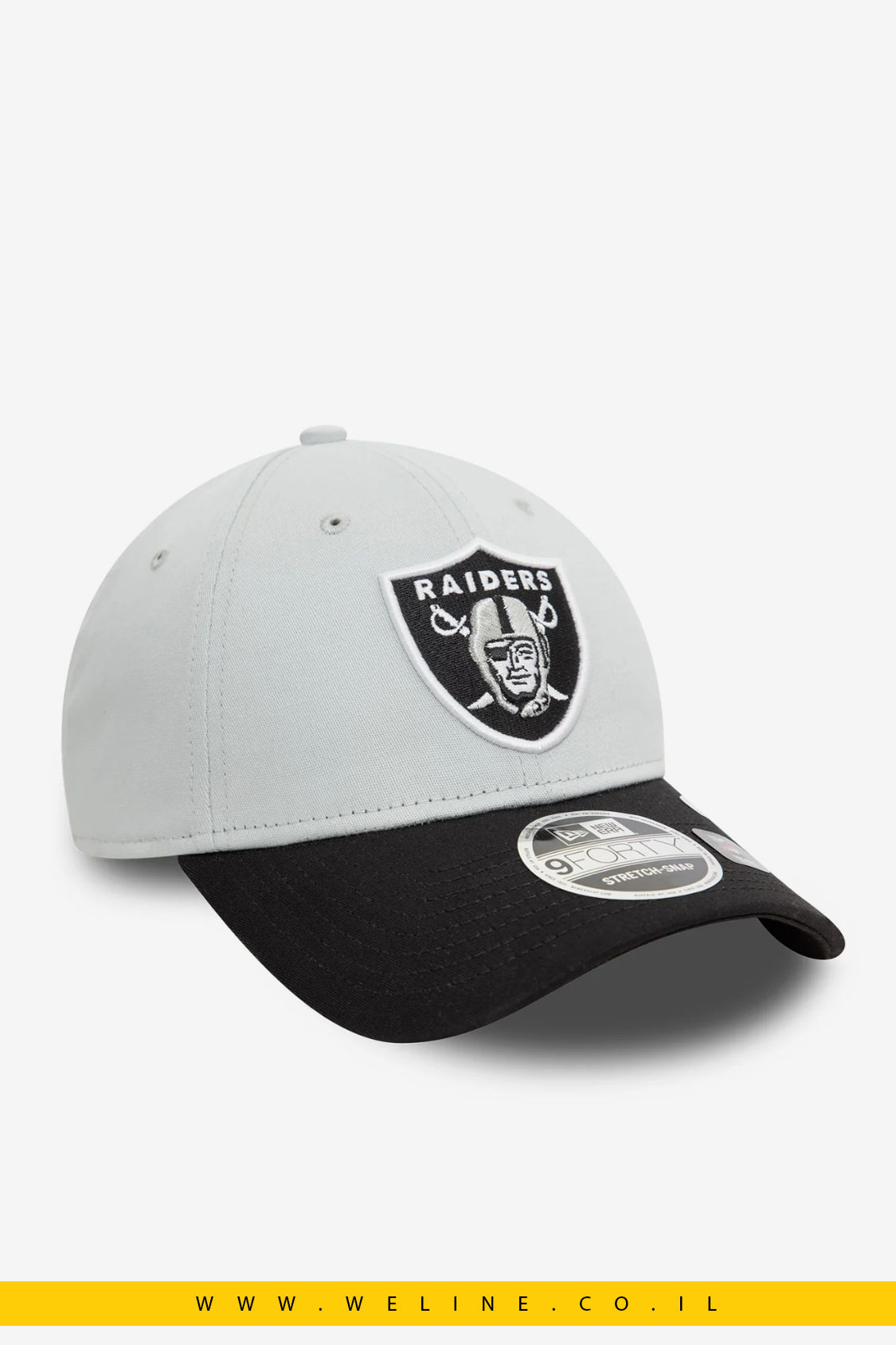 כובע מתכוונן Las Vegas Raiders NFL White 9FORTY Stretch Snap מבית New Era - WELINE.CO.IL