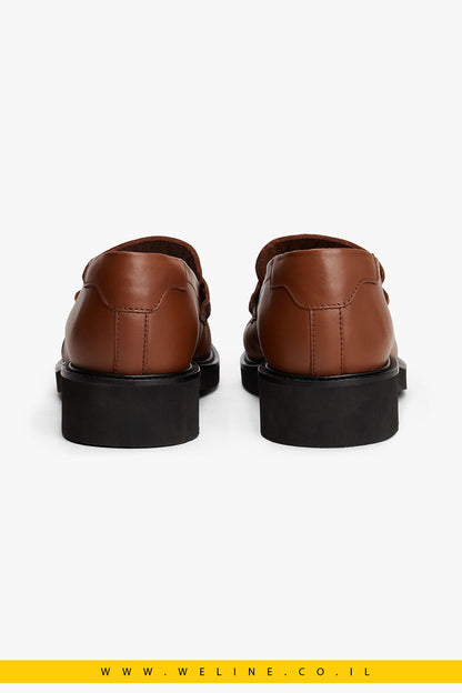 לופרס מעור עם חרטום מרובע – Leather Square Toe Loafers - WELINE.CO.IL