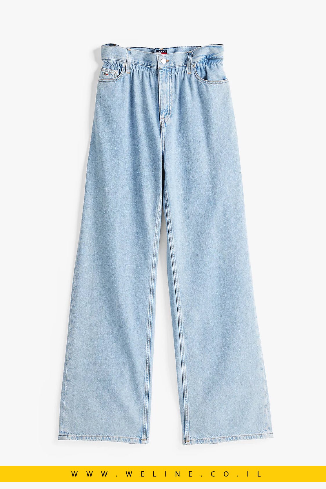 ג'ינס נשים בגזרת Loose עם מותן נייר (Paperbag) ישרה מבית Tommy Jeans - WELINE.CO.IL