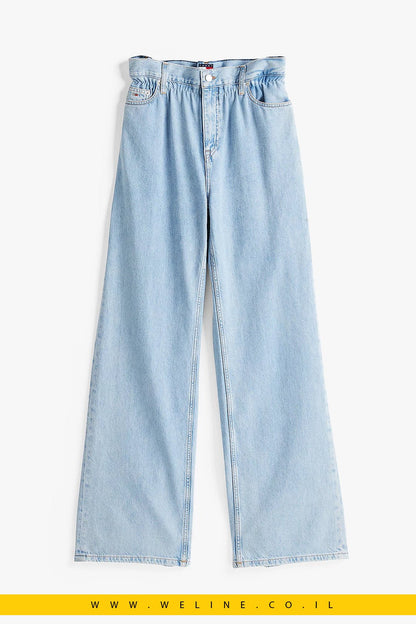 ג'ינס נשים בגזרת Loose עם מותן נייר (Paperbag) ישרה מבית Tommy Jeans - WELINE.CO.IL