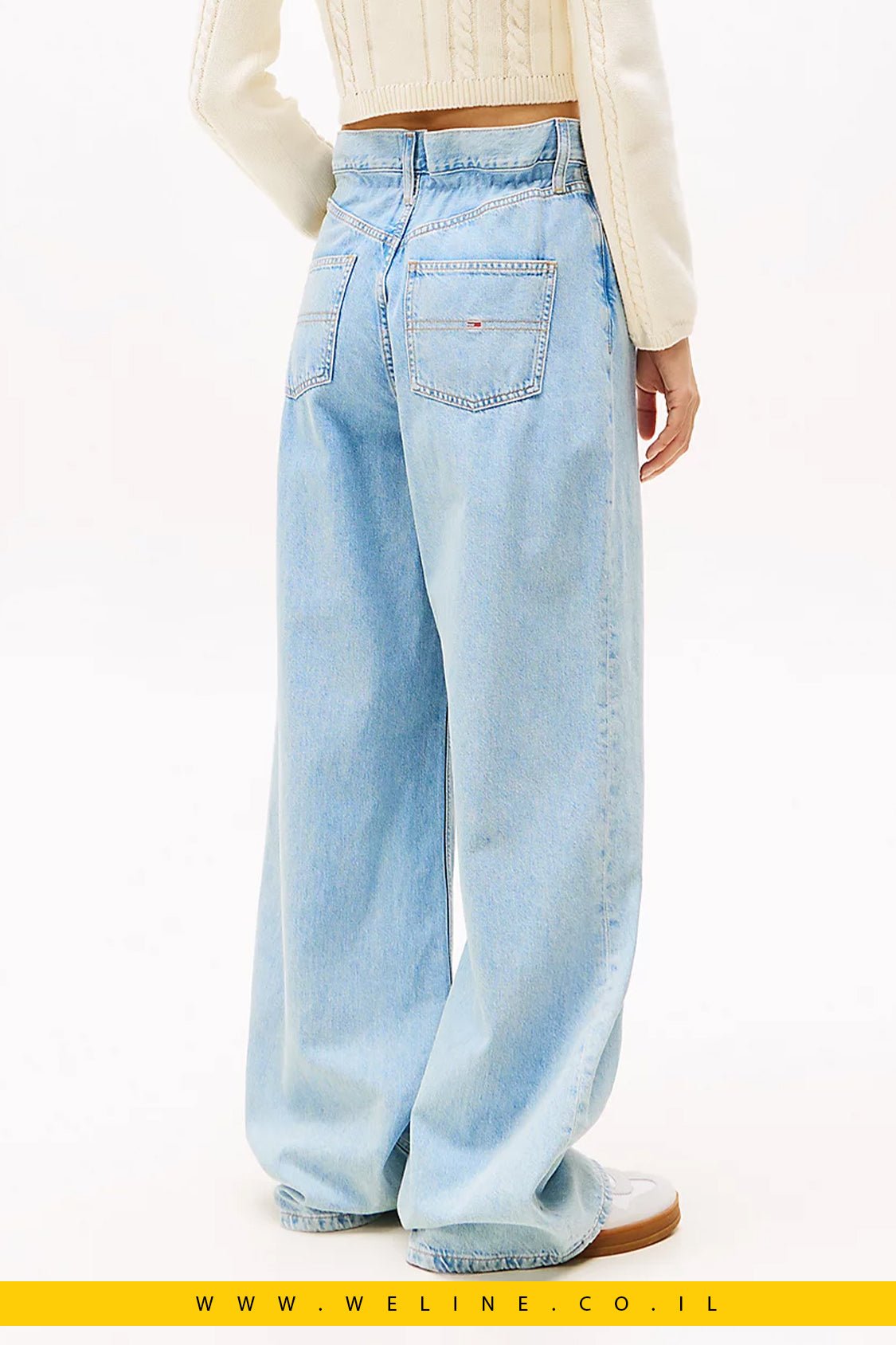 ג'ינס נשים בגזרת Loose עם מותן נייר (Paperbag) ישרה מבית Tommy Jeans - WELINE.CO.IL