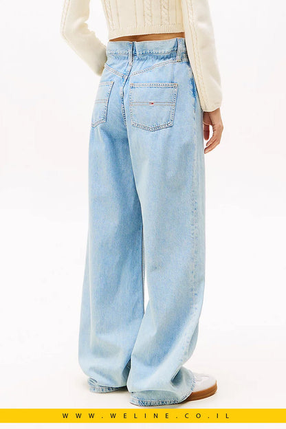 ג'ינס נשים בגזרת Loose עם מותן נייר (Paperbag) ישרה מבית Tommy Jeans - WELINE.CO.IL