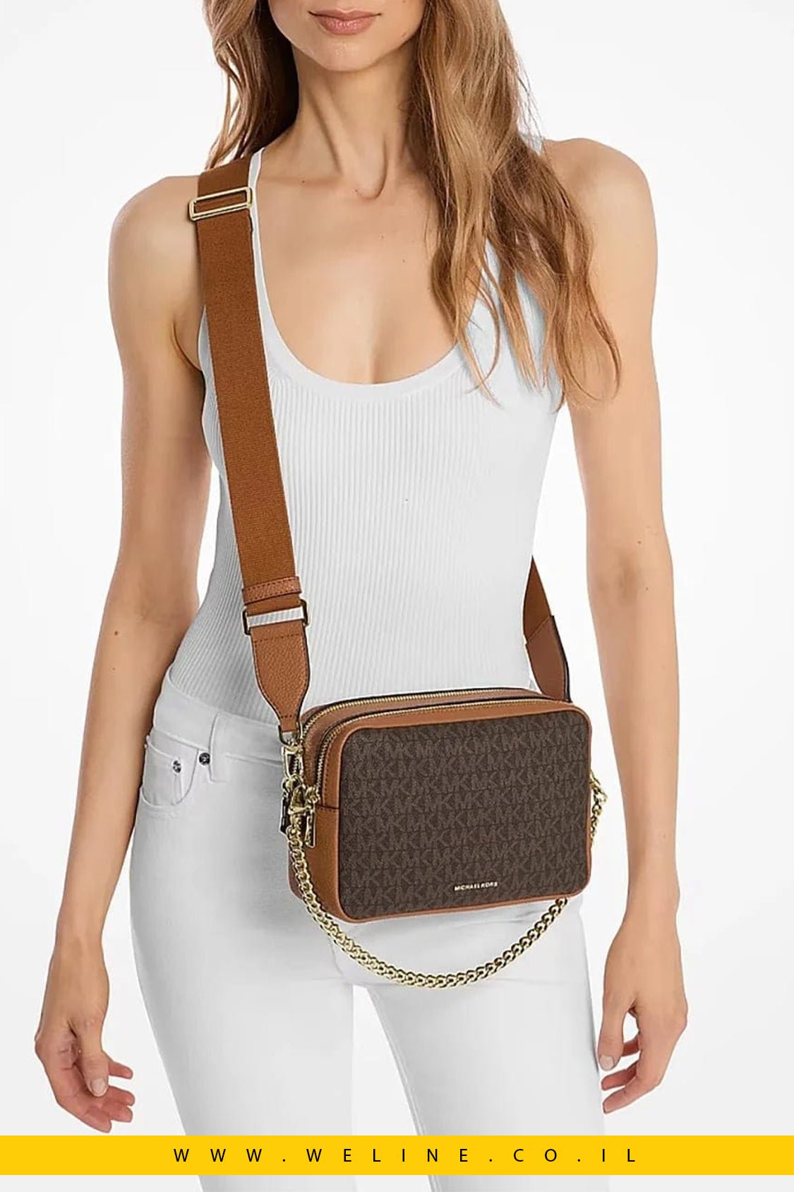תיק קרוסבודי Michael Kors Bryant Medium Signature Logo Camera - WELINE.CO.IL