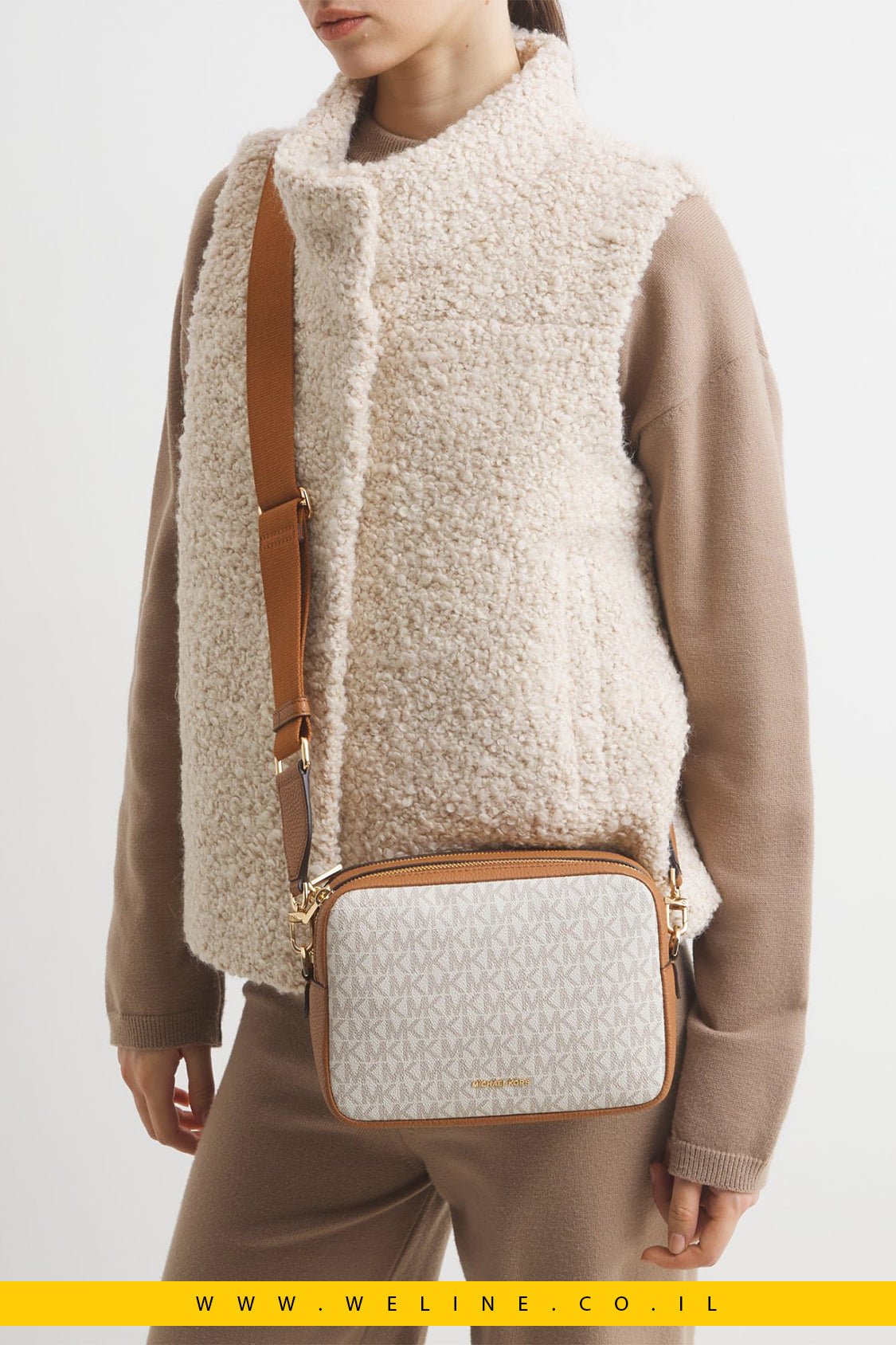 תיק קרוסבודי Michael Kors Bryant Medium Signature Logo Camera - WELINE.CO.IL