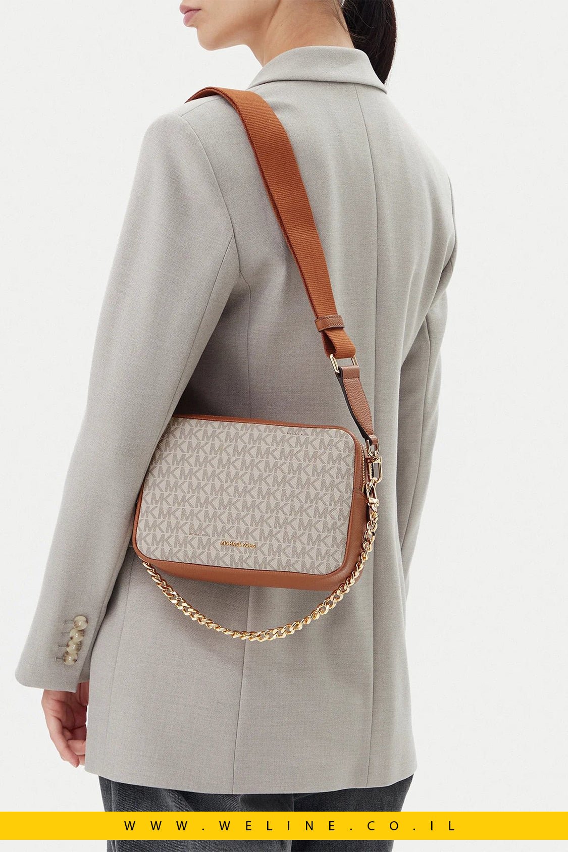 תיק קרוסבודי Michael Kors Bryant Medium Signature Logo Camera - WELINE.CO.IL