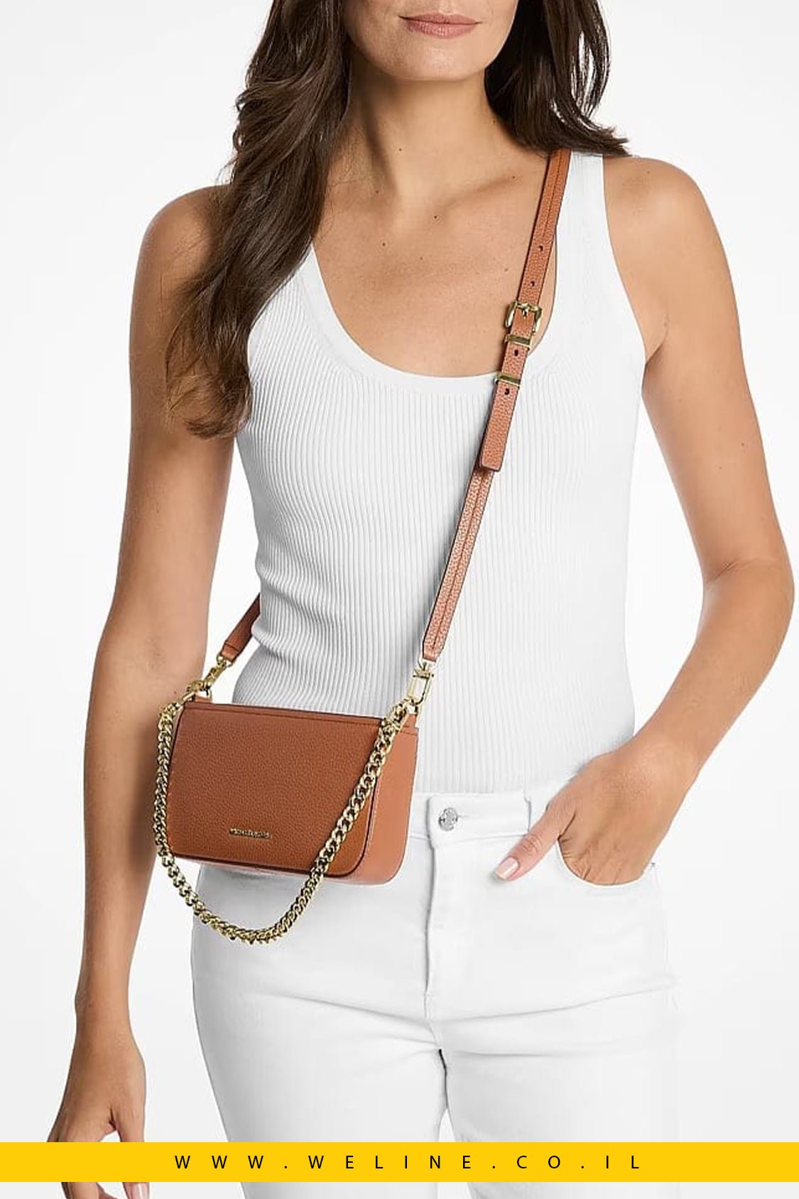 תיק כתף Michael Kors Bryant Small Convertible Pebbled Leather - WELINE.CO.IL