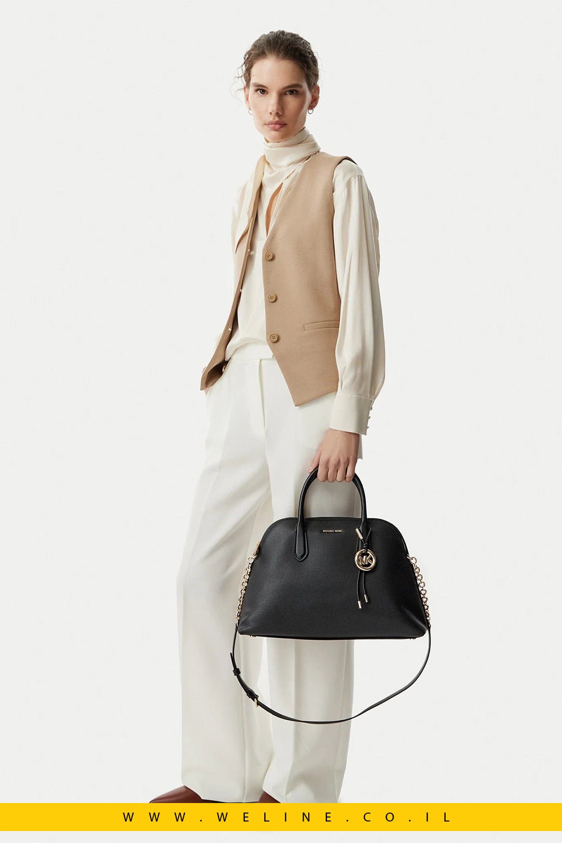 תיק יד לנשים Michael Kors Freddie Large Grained Leather - WELINE.CO.IL