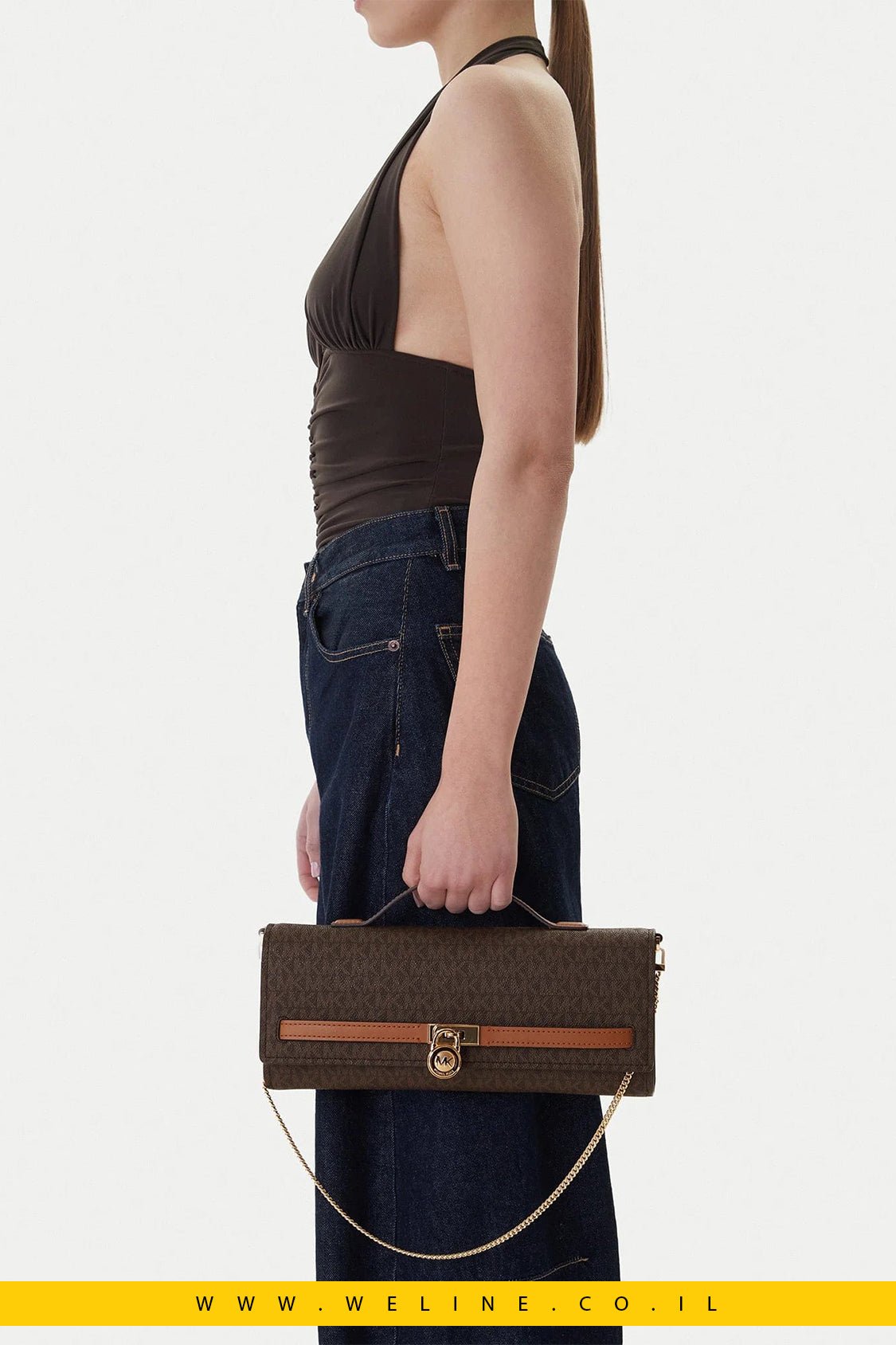 תיק קלאץ' Michael Kors Hamilton Moderne Medium Signature Logo - WELINE.CO.IL