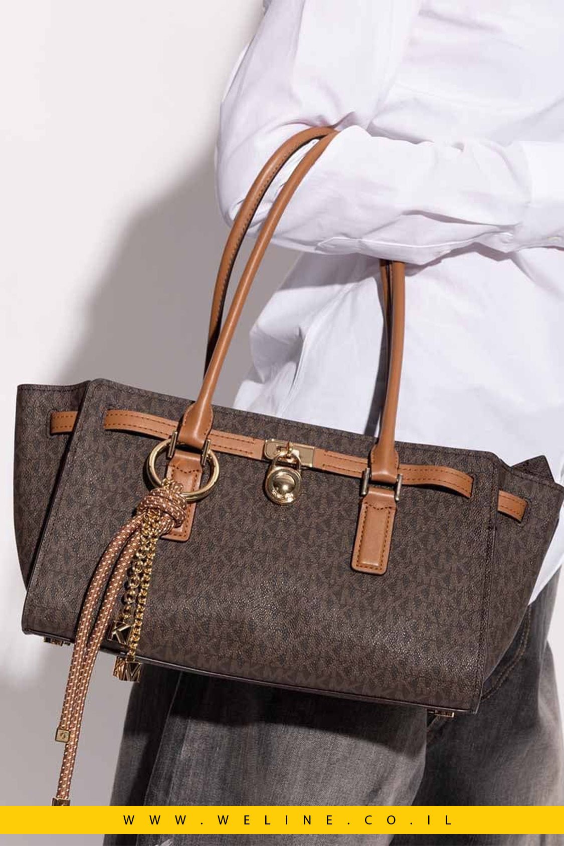 תיק נשים Michael Kors Hamilton Moderne Small EW Shoulder Tote - WELINE.CO.IL