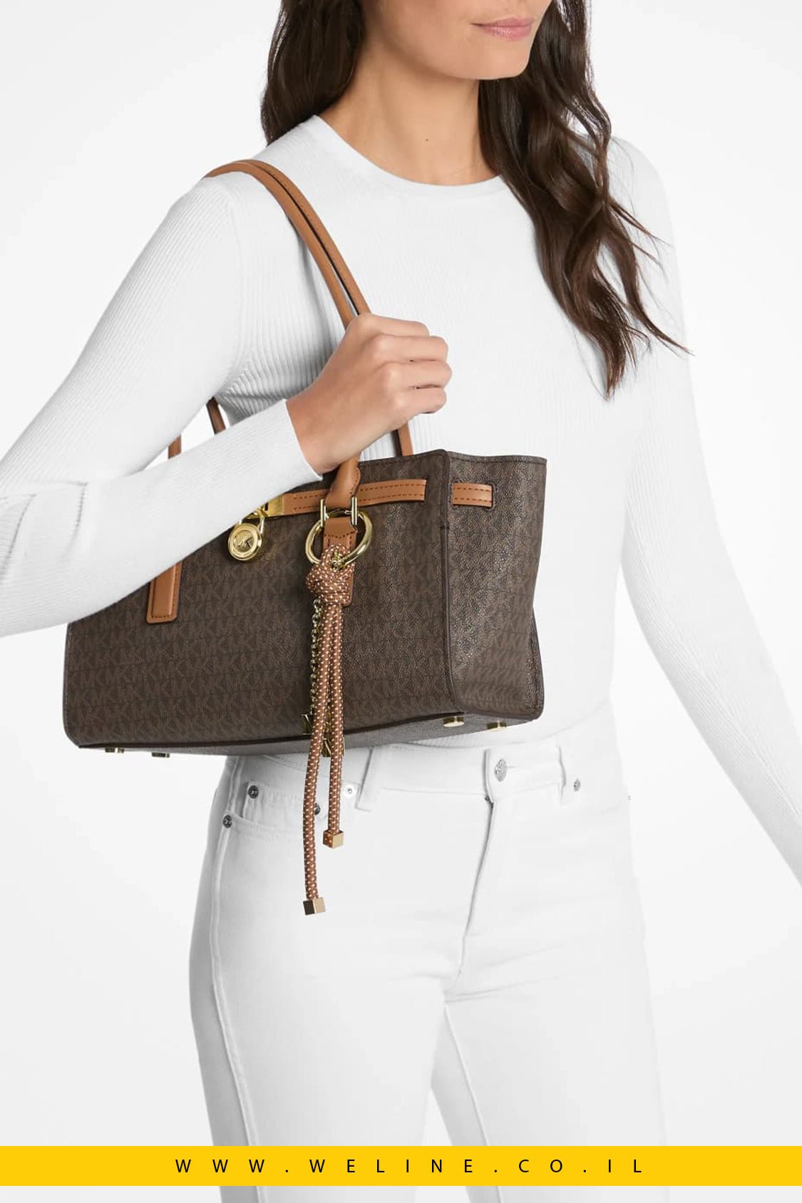תיק נשים Michael Kors Hamilton Moderne Small EW Shoulder Tote - WELINE.CO.IL