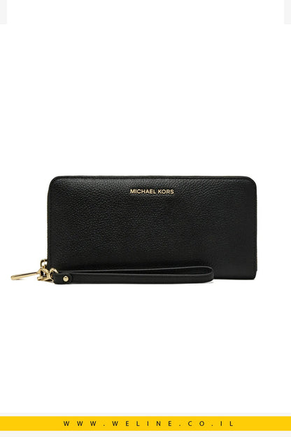 ארנק נשים Michael Kors Jet Set Travel Large Pebbled Leather Continental - WELINE.CO.IL