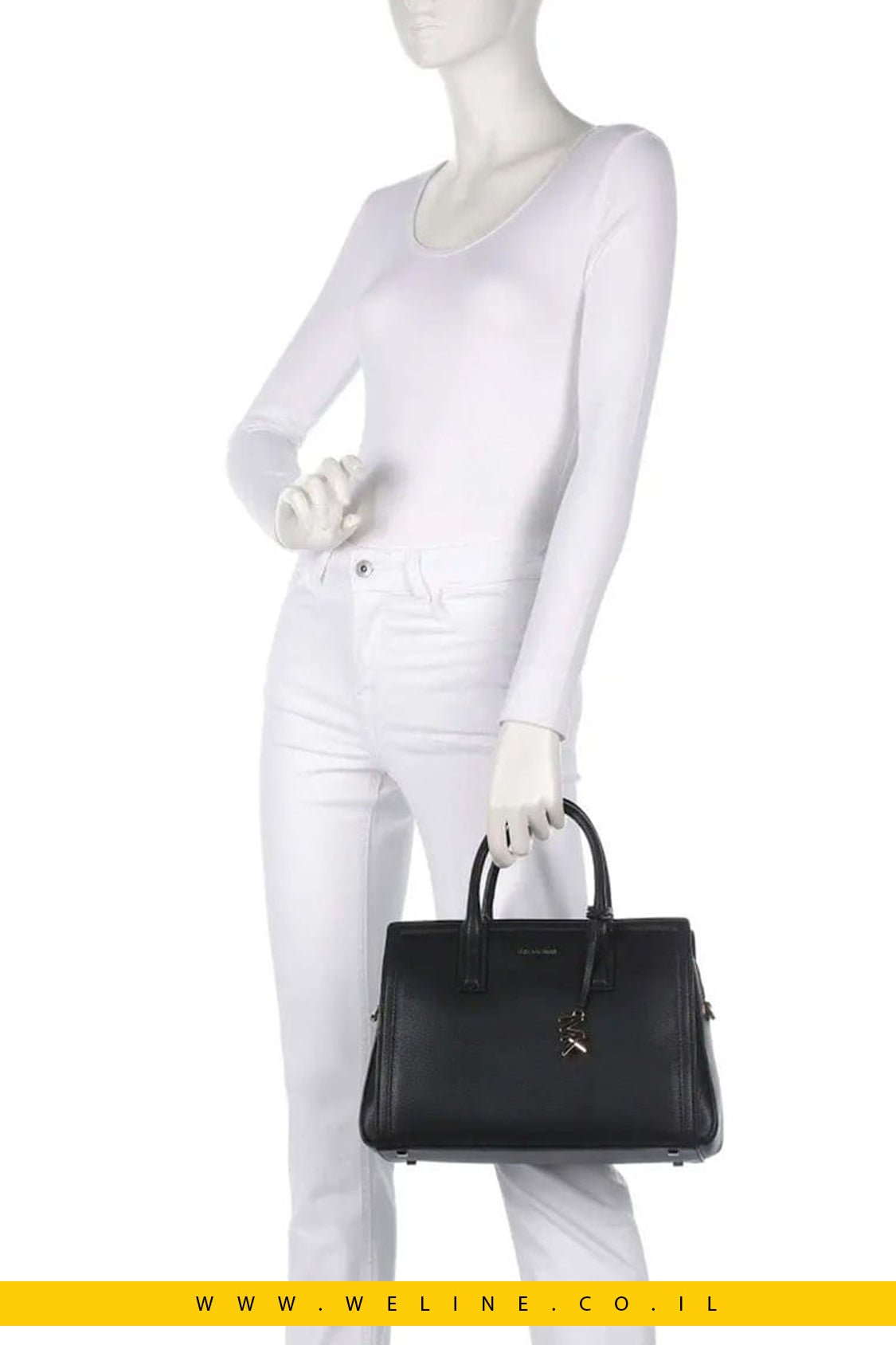תיק יד לנשים Michael Kors Laila Medium Leather Satchel - WELINE.CO.IL