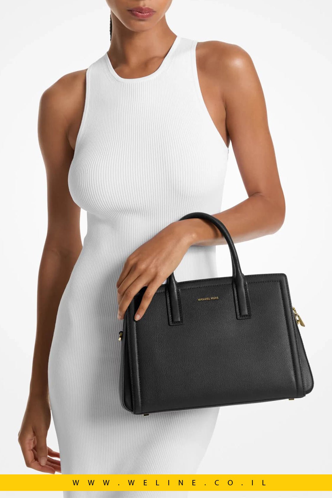 תיק יד לנשים Michael Kors Laila Medium Leather Satchel - WELINE.CO.IL