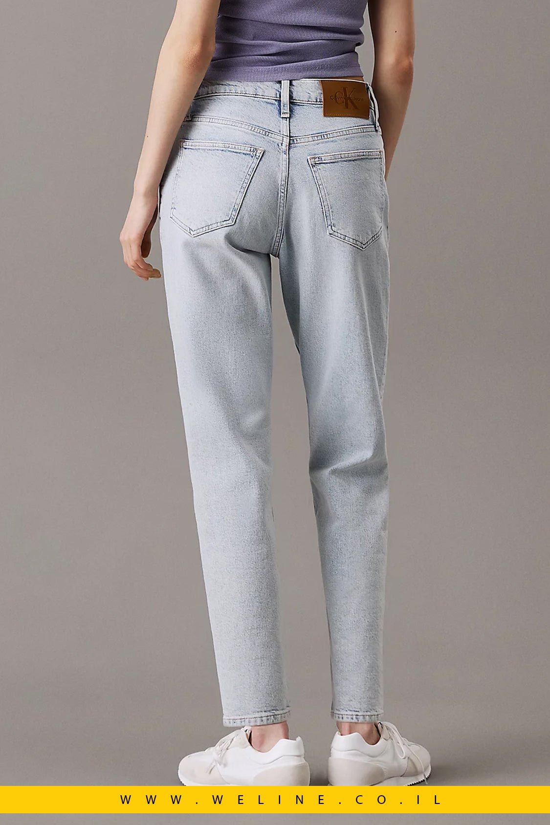 ג'ינס נשים בגזרת Mom של Calvin Klein – גזרה גבוהה ורגל צרה - WELINE.CO.IL