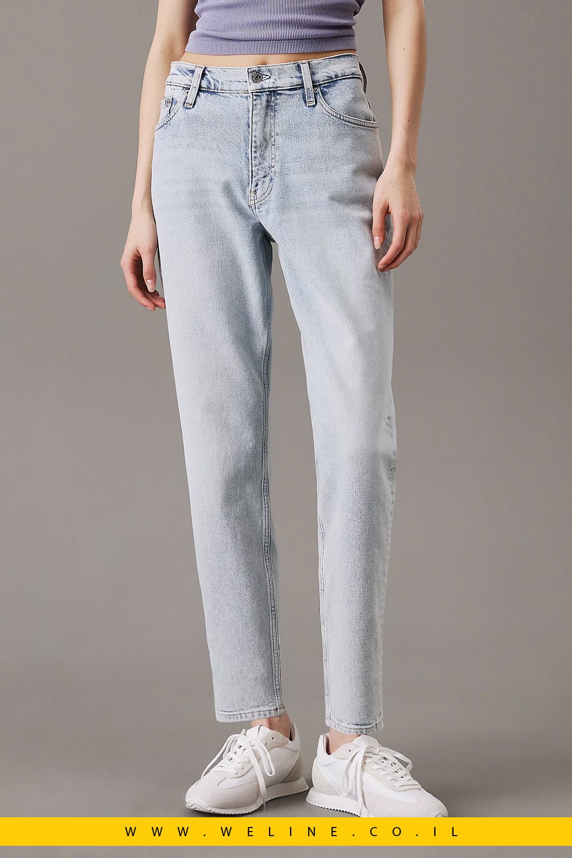ג'ינס נשים בגזרת Mom של Calvin Klein – גזרה גבוהה ורגל צרה - WELINE.CO.IL