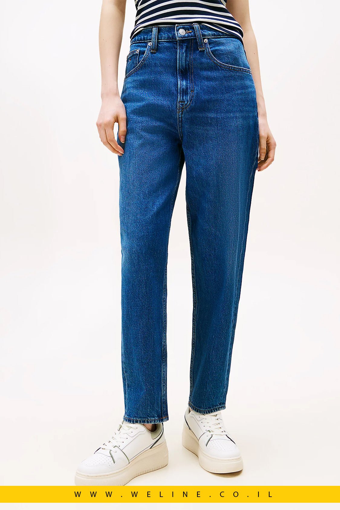 ג'ינס נשים גזרת Mom בגובה אולטרה - גבוה | Tommy Jeans - WELINE.CO.IL