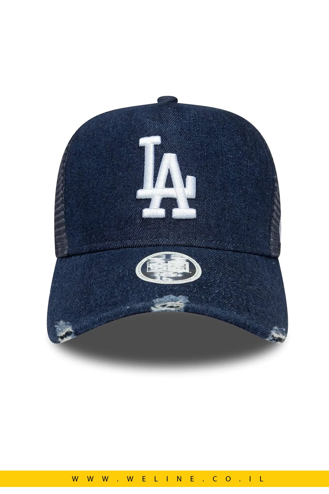 כובע New Era 9FORTY A - Frame Trucker לנשים – MLB LA Dodgers ג’ינס כחול | Snapback - WELINE.CO.IL