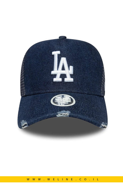 כובע New Era 9FORTY A - Frame Trucker לנשים – MLB LA Dodgers ג’ינס כחול | Snapback - WELINE.CO.IL