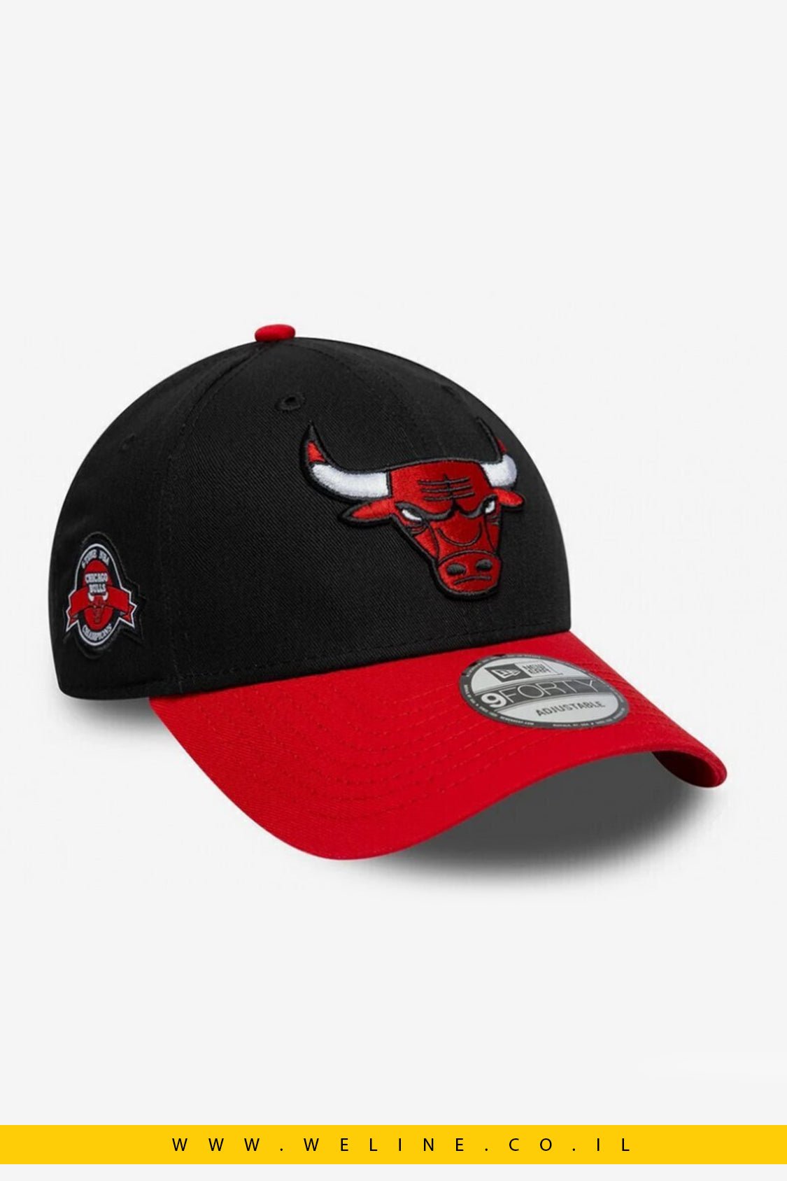 כובע מצחייה New Era 9FORTY – Chicago Bulls NBA Side Patch | שחור - WELINE.CO.IL