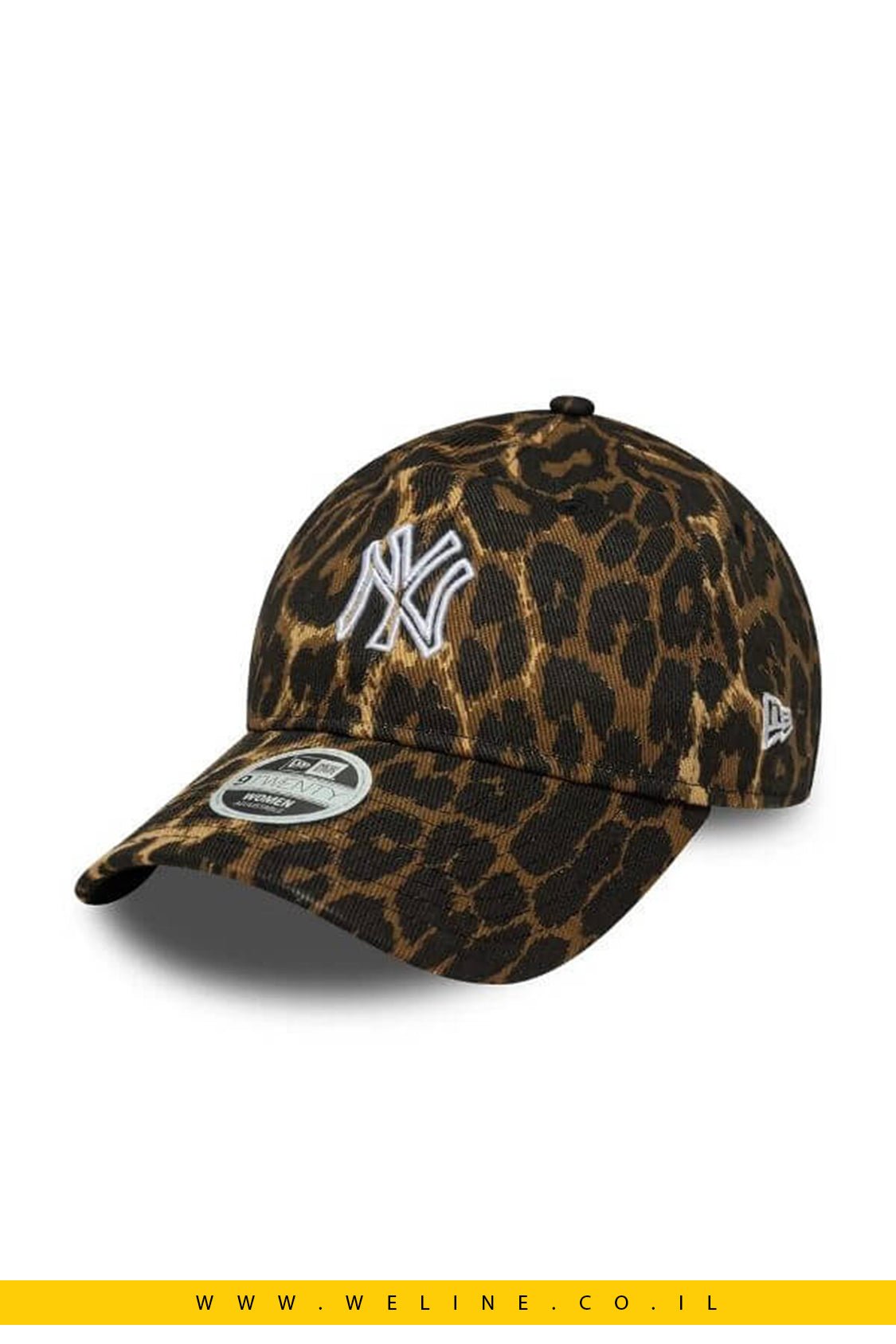 כובע נשים New Era 9TWENTY New York Yankees – הדפס מנומר שחור - WELINE.CO.IL