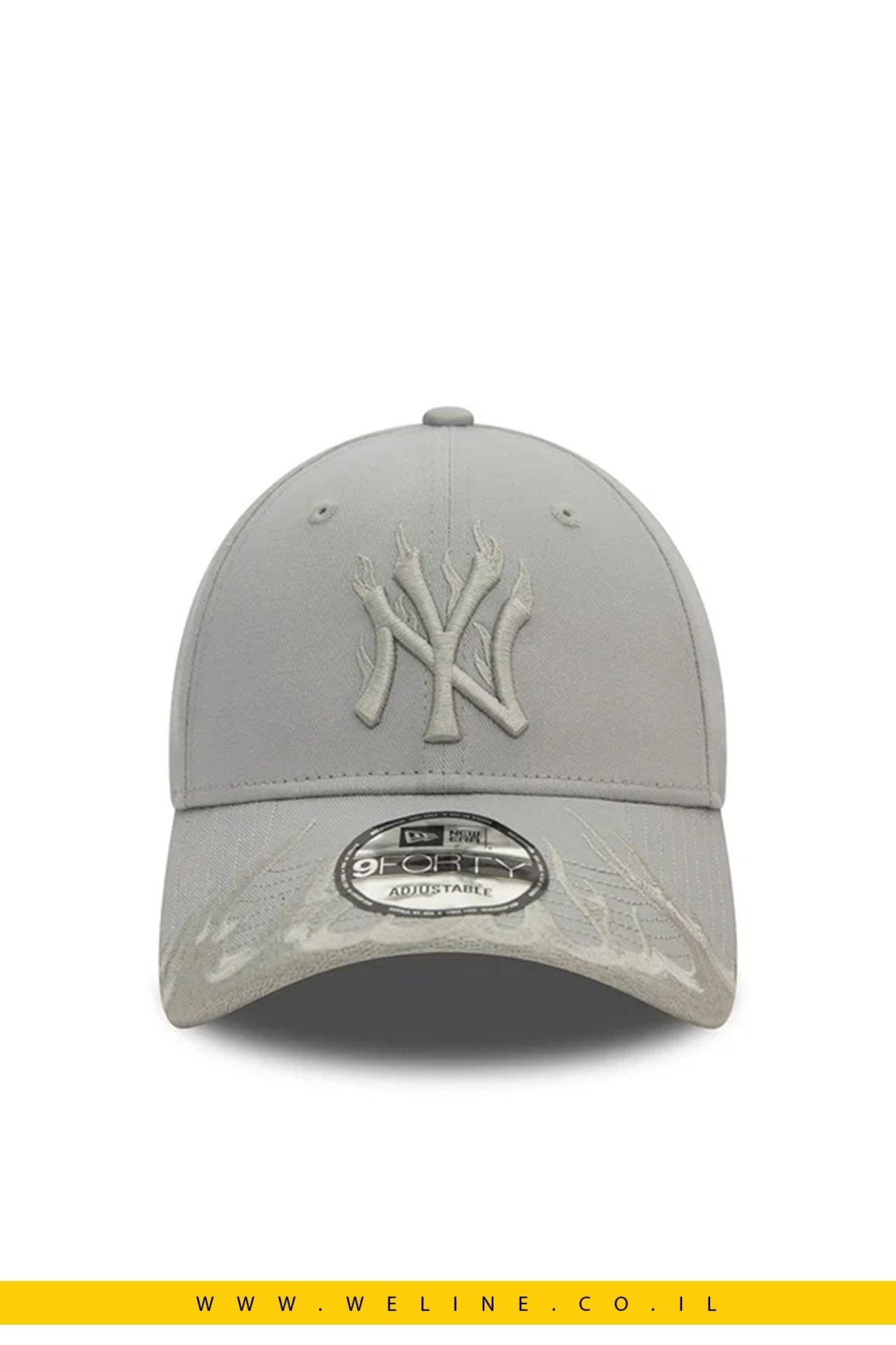 כובע מצחייה New Era Mlb Flame 9Forty בצבע אפור - WELINE.CO.IL