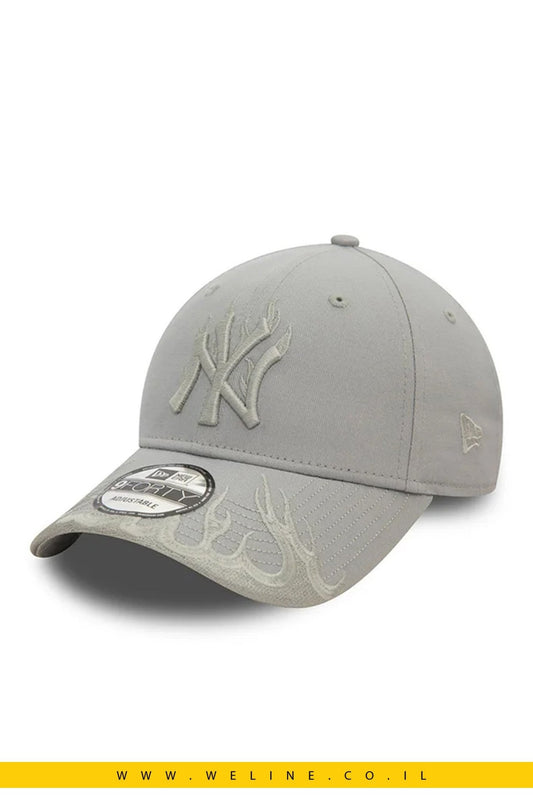 כובע מצחייה New Era Mlb Flame 9Forty בצבע אפור - WELINE.CO.IL