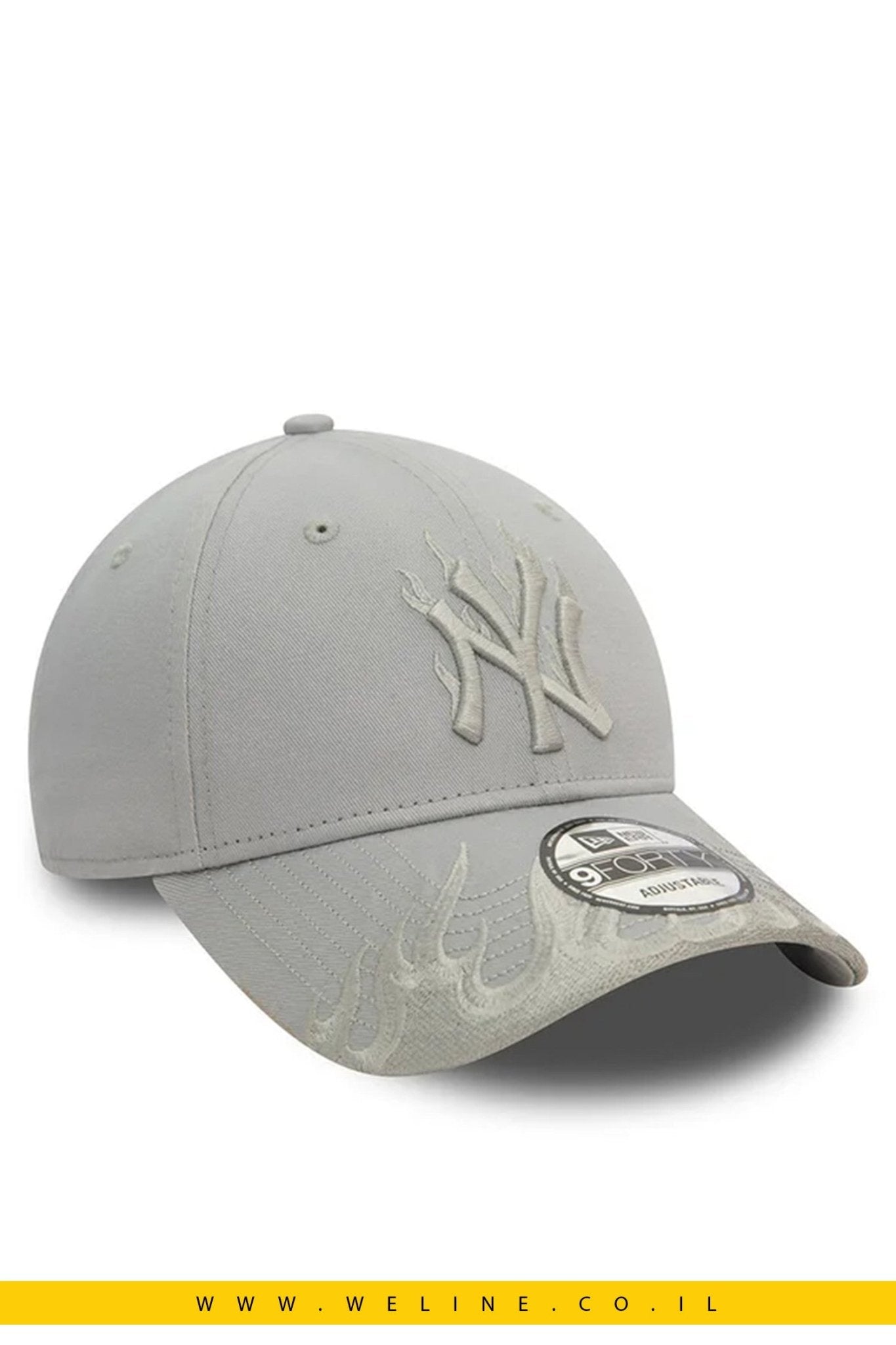 כובע מצחייה New Era Mlb Flame 9Forty בצבע אפור - WELINE.CO.IL