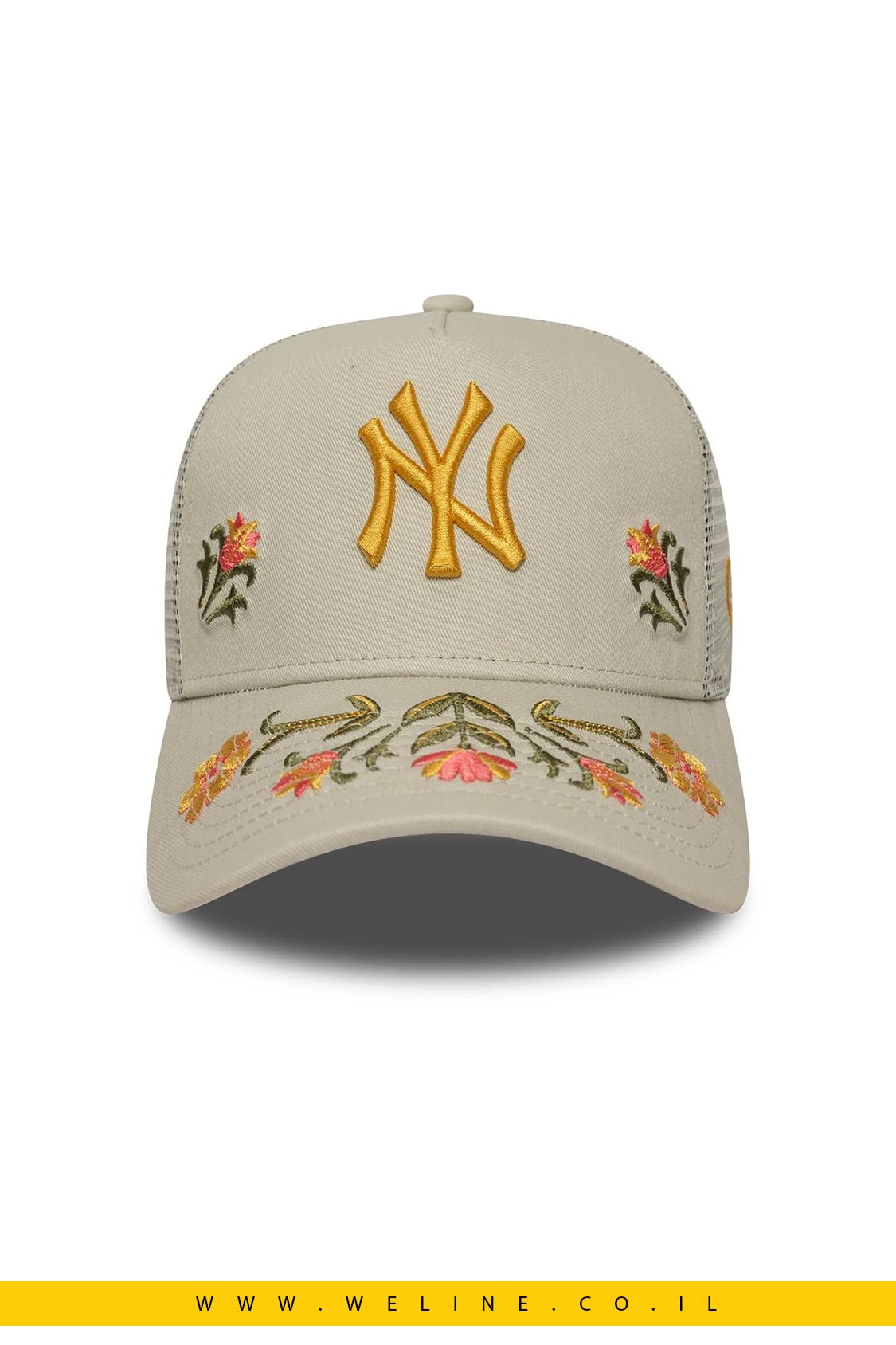 כובע New Era New York Yankees Floral Icon Stone Trucker 9FORTY – סטון | Snapback - WELINE.CO.IL