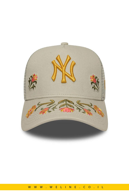 כובע New Era New York Yankees Floral Icon Stone Trucker 9FORTY – סטון | Snapback - WELINE.CO.IL