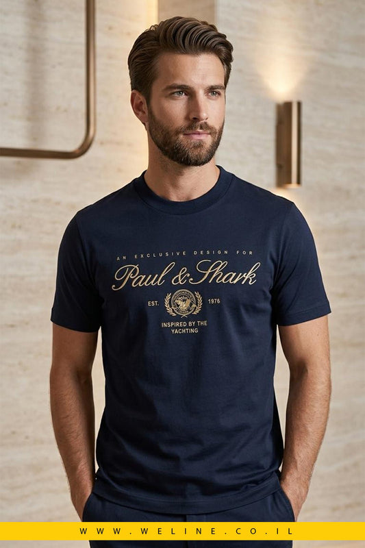 חולצת טי שירט קצר גברים PAUL & SHARK - WELINE.CO.IL