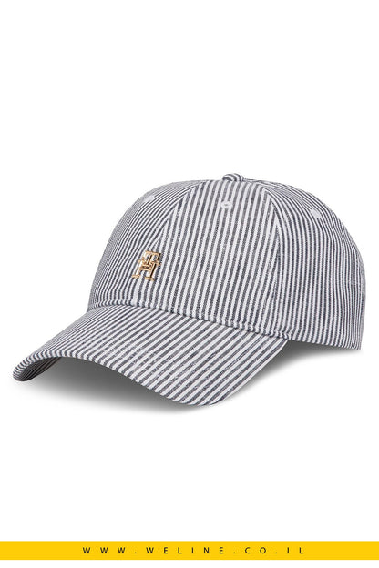 כובע מצחייה מבד פשתן לנשים – Premiu Beach | Tommy Hilfiger - WELINE.CO.IL