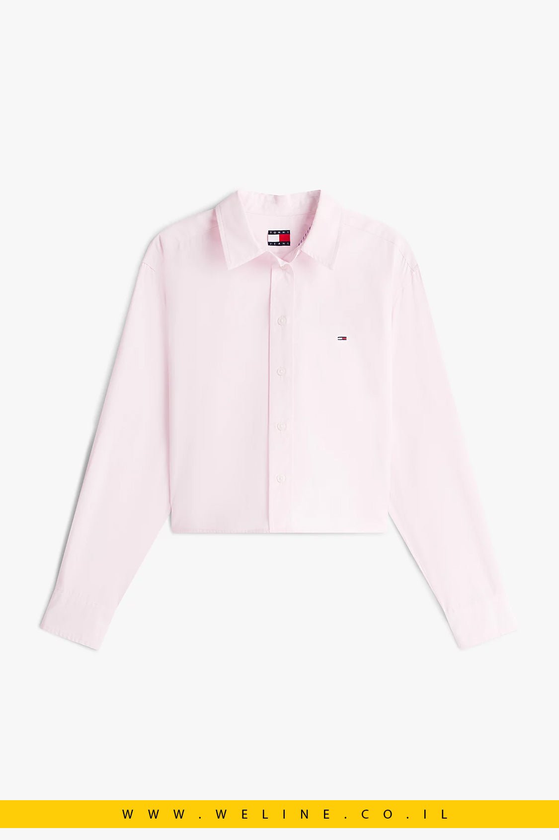חולצת פופלין קרופ בגזרת Relaxed Fit לנשים Tommy Jeans – טומי ג’ינס | ורוד בהיר - WELINE.CO.IL