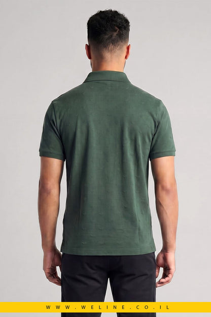 חולצת פולו ג'רזי Slim Fit עם דוגמת Eagle בג'קארד Emporio Armani - WELINE.CO.IL