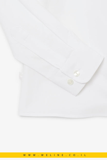 חולצת כותנה פופלין סטרץ’ Slim Fit עם כיס מבית Lacoste - WELINE.CO.IL