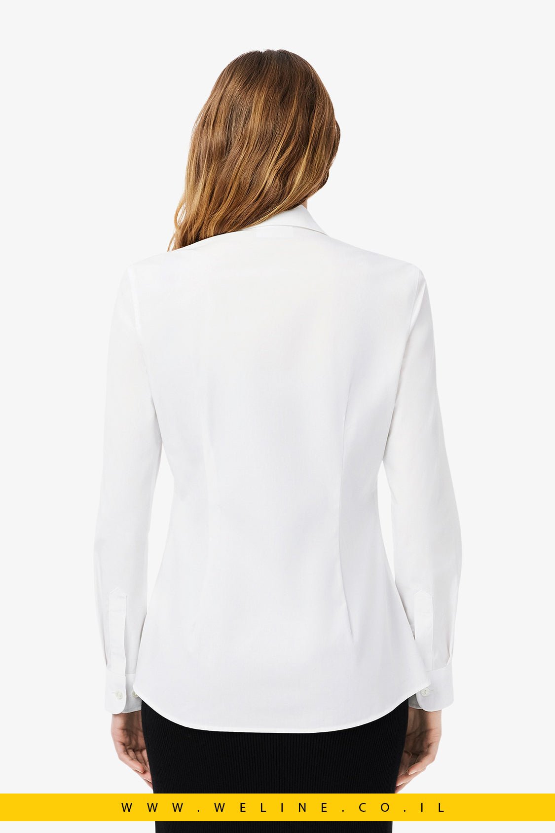 חולצת כותנה פופלין סטרץ’ Slim Fit עם כיס מבית Lacoste - WELINE.CO.IL