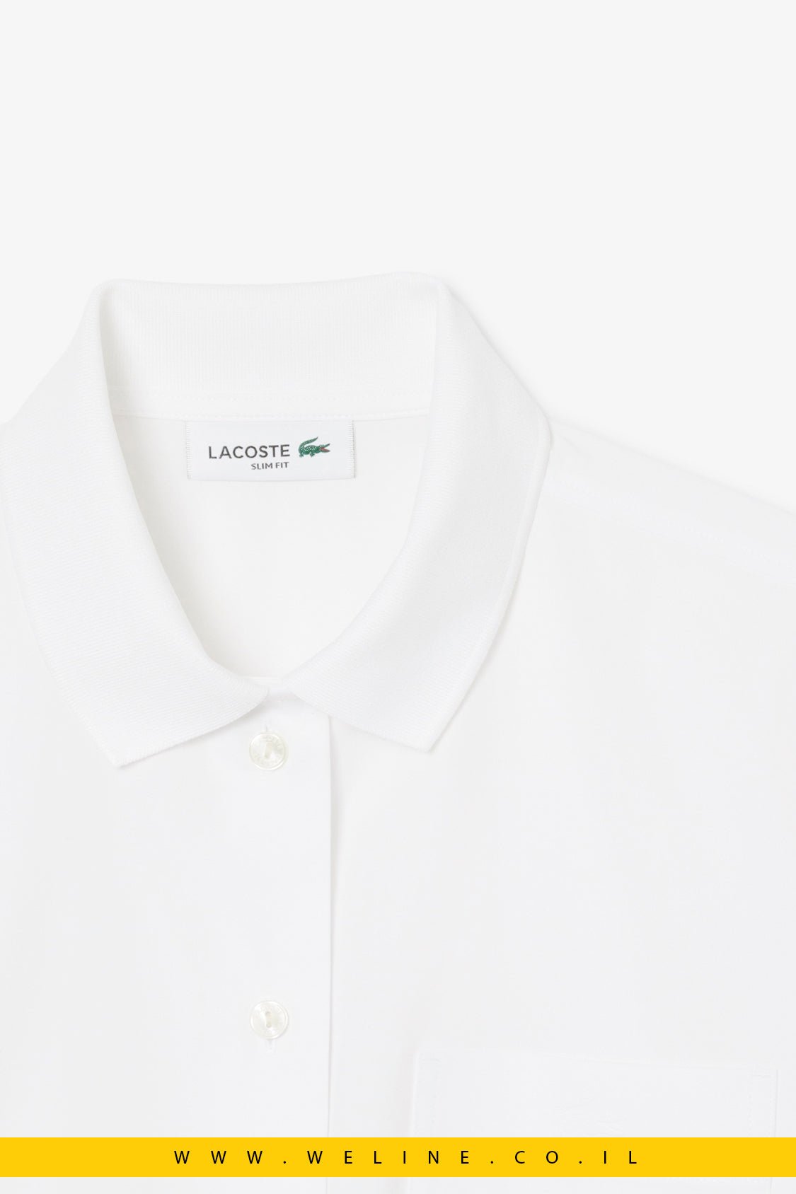 חולצת כותנה פופלין סטרץ’ Slim Fit עם כיס מבית Lacoste - WELINE.CO.IL