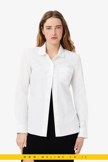 חולצת כותנה פופלין סטרץ’ Slim Fit עם כיס מבית Lacoste - WELINE.CO.IL
