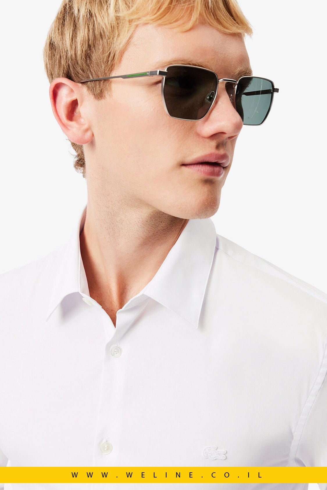 חולצה מכופתרת Slim Fit Stretch Poplin – Lacoste - WELINE.CO.IL