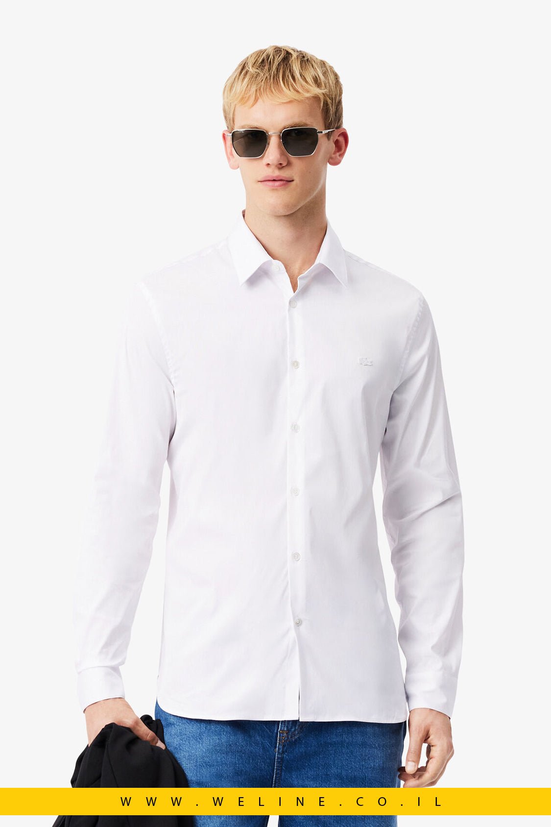 חולצה מכופתרת Slim Fit Stretch Poplin – Lacoste - WELINE.CO.IL